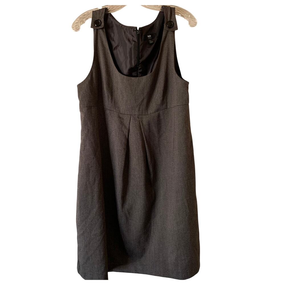 Vtg Mossimo Juniors Sz Large Y2K 1990s Baby Doll Dress Gray Black Secretary Work